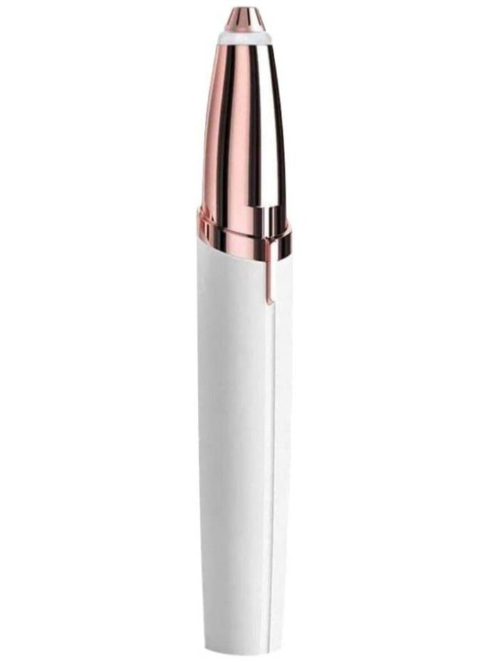 ELTRAZONE Eyebrow Hair Remover Trimmer, Instant and Painless - White/Rose Gold - Image 1