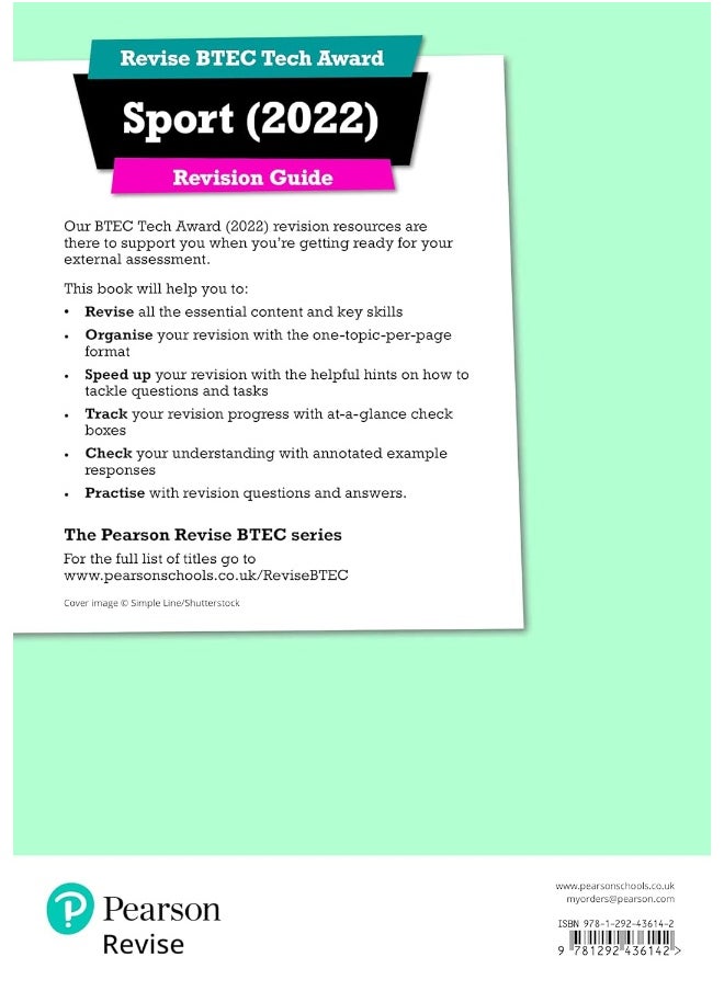 Pearson REVISE BTEC Tech Award Sport 2022 Revision Guide inc online edition - 2023 and 2024 exams and assessments  - Image 2