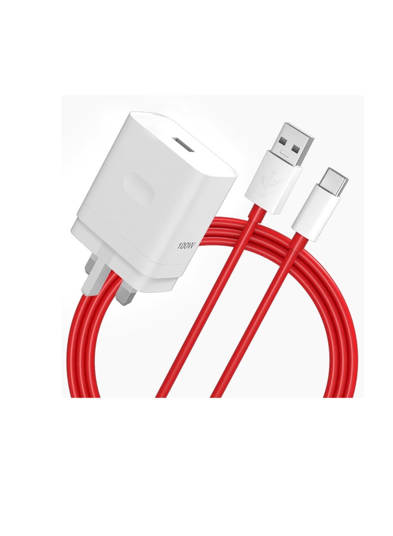 100W Type C Fast Wall Charger Compatible with Oneplus 13/12/12R/11/Nord N30/N20/N10 /10 PRO/9 PRO/8/8T/7/7T PRO/6T/5 5T/3/3t/Nord N100/N200/N300/Nord 2 /CE2 (  Not Original Oneplus charger) - Image 2