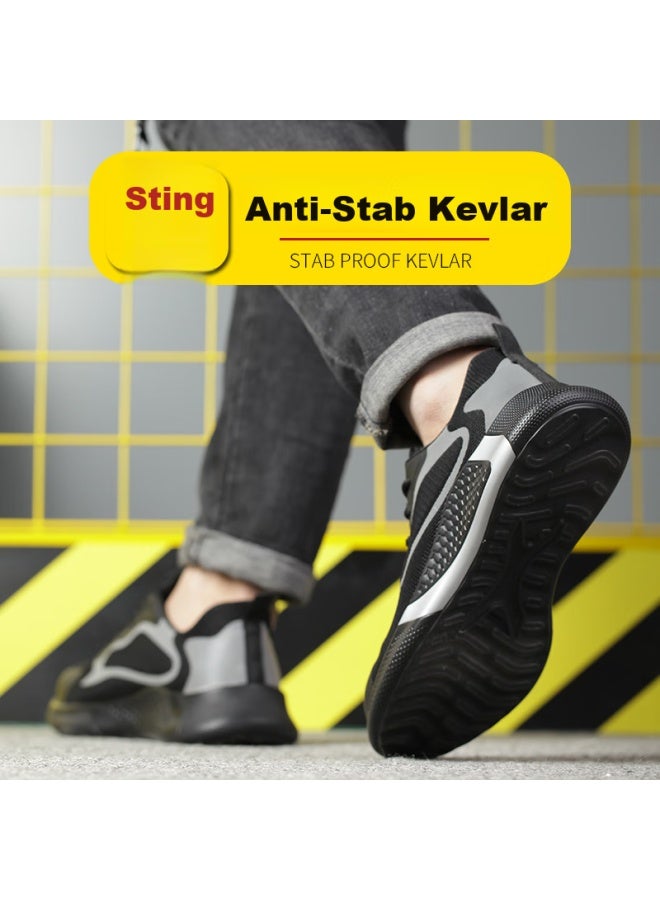 Old housekeeper Laoguanjia Safety Shoes For Men, Breathable Steel Toe, Anti-Smashing, Anti-Puncture, Functional Work Safety Shoes, Comfortable And Lightweight La203 42 - Image 4