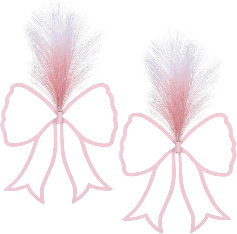 Iron Art Bow Decor (2 Pcs), Wall Decoration, 9.8 X 9.1 in, for Bedroom, Nursery, Living Room - Image 1