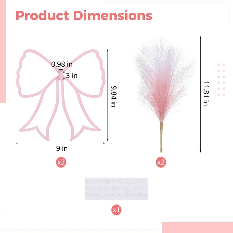 Iron Art Bow Decor (2 Pcs), Wall Decoration, 9.8 X 9.1 in, for Bedroom, Nursery, Living Room - Image 4