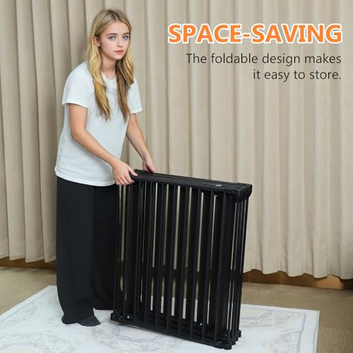 Mumeasy 199" Extra Wide Baby Gate, Play Yard Child Safety Gate, Dog Gates with Auto-Close Door, Double Locking System for The House Doorways, Fireplace, Kitchen, 8-Panels, 30" Tall - Image 4