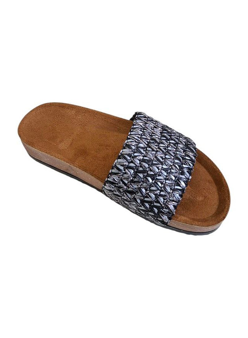 Karisma Cork And Latex Suede Lining Footbed, Soled Slippers Style With Simple Strap - Image 3