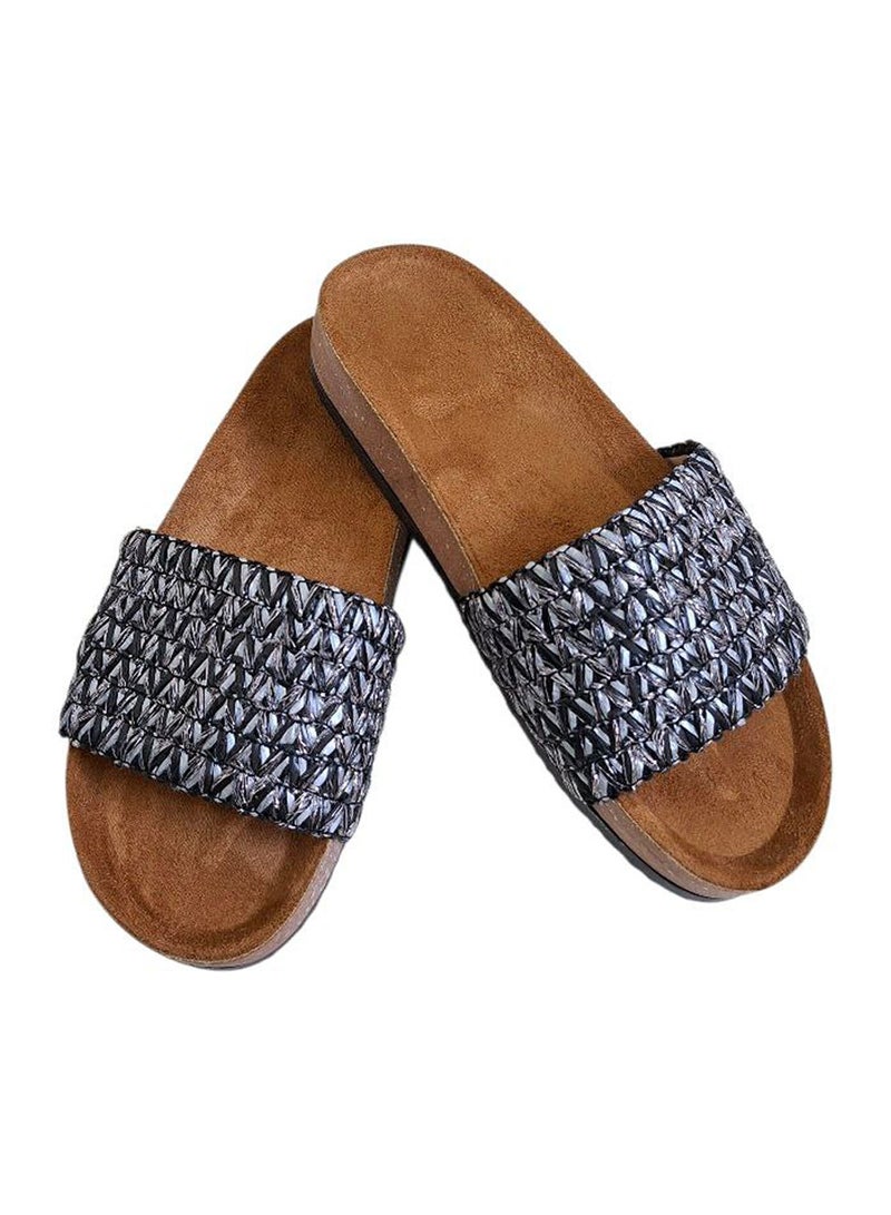 Karisma Cork And Latex Suede Lining Footbed, Soled Slippers Style With Simple Strap - Image 1