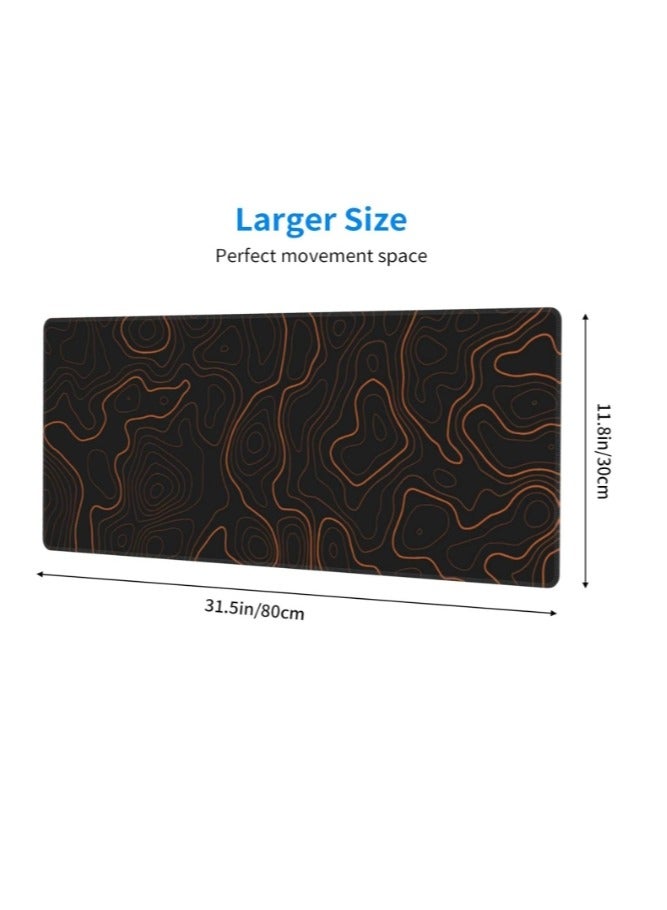 OASIS-TH Gaming Laptop Mouse Pad Topographic Gaming Mouse Pad Big Desk Pads PC Keyboard Non-Slip 800 * 300 * 3mm Thick Rubber Table Mat Mouse Pads  - Image 2