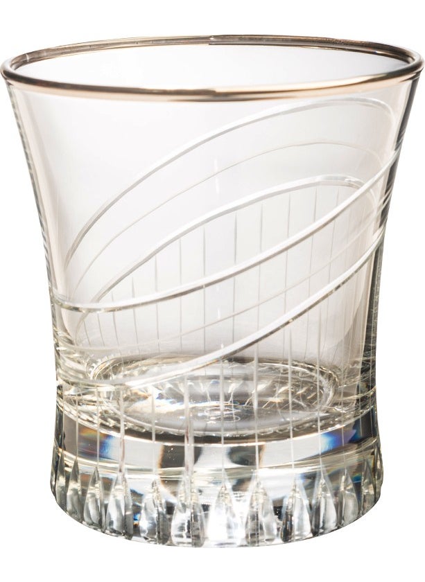 Royal Home - Roya Home Ceremony Platinum Cut Hand Decoration Gilded 6 Piece Patterned Water Glass Set - Image 1