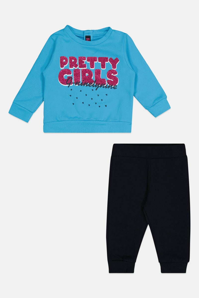 guru Toddlers Girl 2 Pieces Graphic Print Top And Bottom Set, Multicolor - Image 1