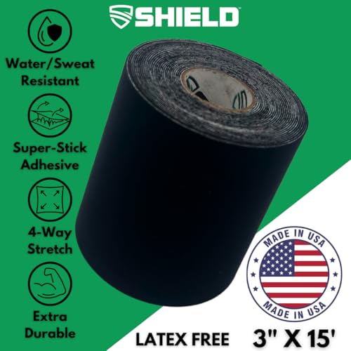 Shield Youth Turf Tape for Football Protective Skin Tape for Kids Prevents Turf Burns USA Made Waterproof 4Way Stretch 3 Wide Black Safe Flexible - Image 5