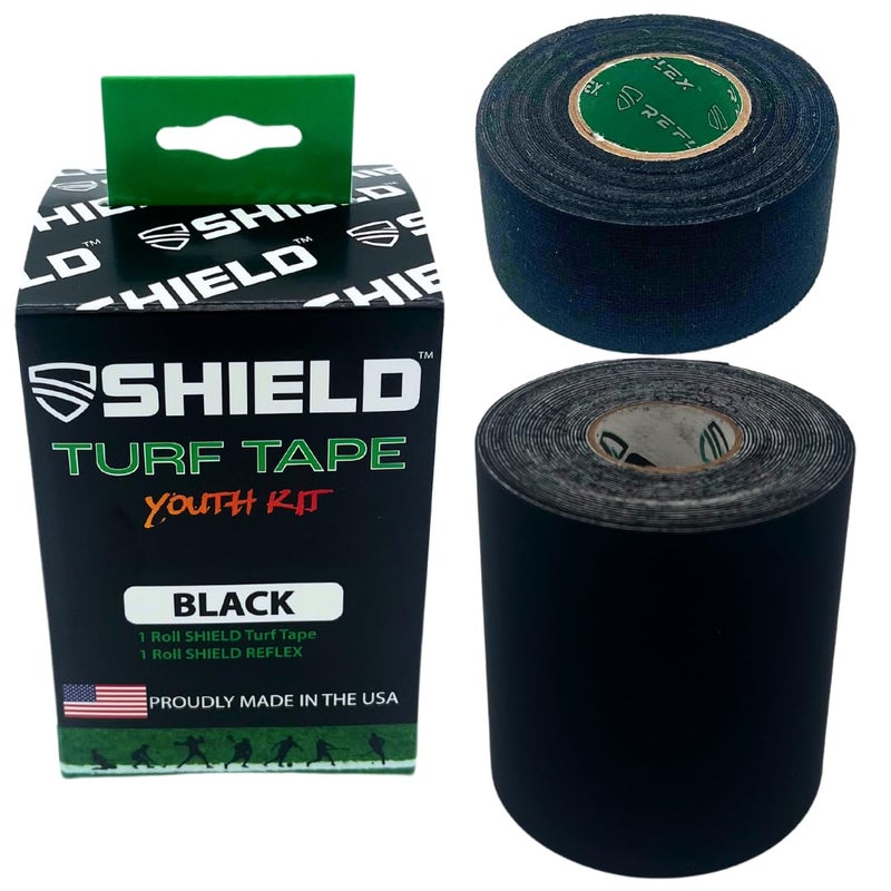 Shield Youth Turf Tape for Football Protective Skin Tape for Kids Prevents Turf Burns USA Made Waterproof 4Way Stretch 3 Wide Black Safe Flexible - Image 3