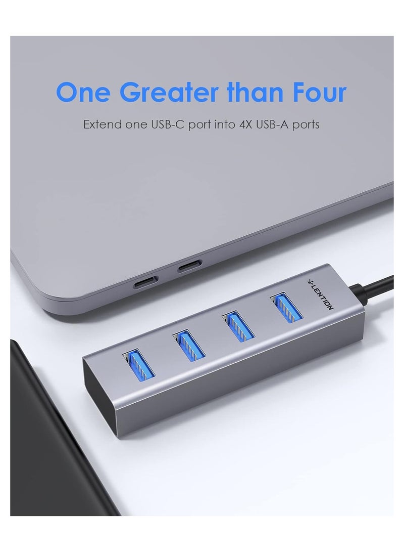 Lention LENTION USB C Hub with 4 USB 3.0 Ports Compatible 2021-2016 MacBook Pro 13/15/16 M1, Mac Air & Surface, iPad Pro, Chromebook, More, Stable Driver Certified Ultra Slim Adapter (CB-C22s, Space Gray)  - Image 3