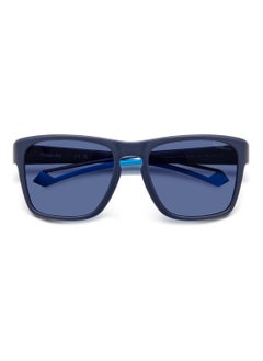 Polaroid Men's Polarized Rectangular Shape  Sunglasses PLD 7052/S BLUE 45 - Lens Size: 45.1 Mm - Mtt Blue M  - Image 4