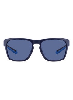 Polaroid Men's Polarized Rectangular Shape  Sunglasses PLD 7052/S BLUE 45 - Lens Size: 45.1 Mm - Mtt Blue M  - Image 3