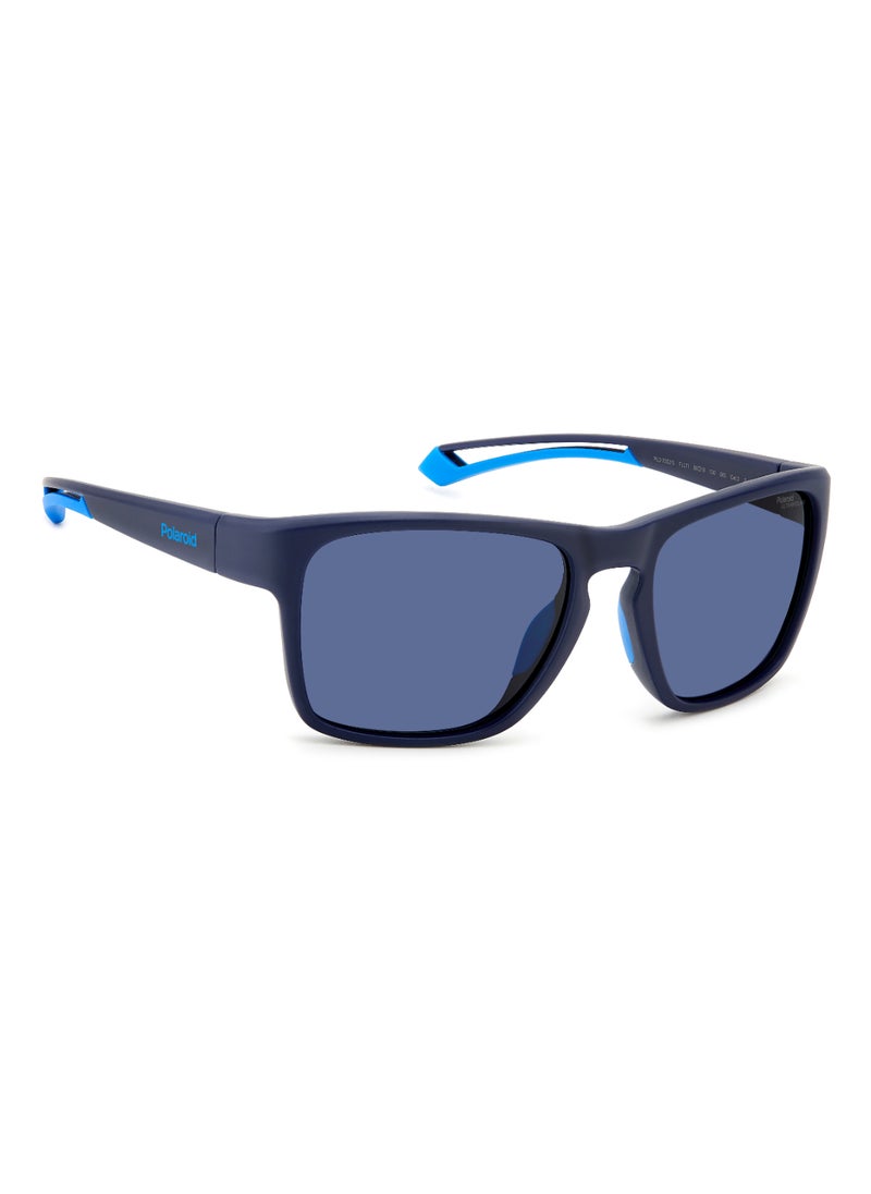 Polaroid Men's Polarized Rectangular Shape  Sunglasses PLD 7052/S BLUE 45 - Lens Size: 45.1 Mm - Mtt Blue M  - Image 2