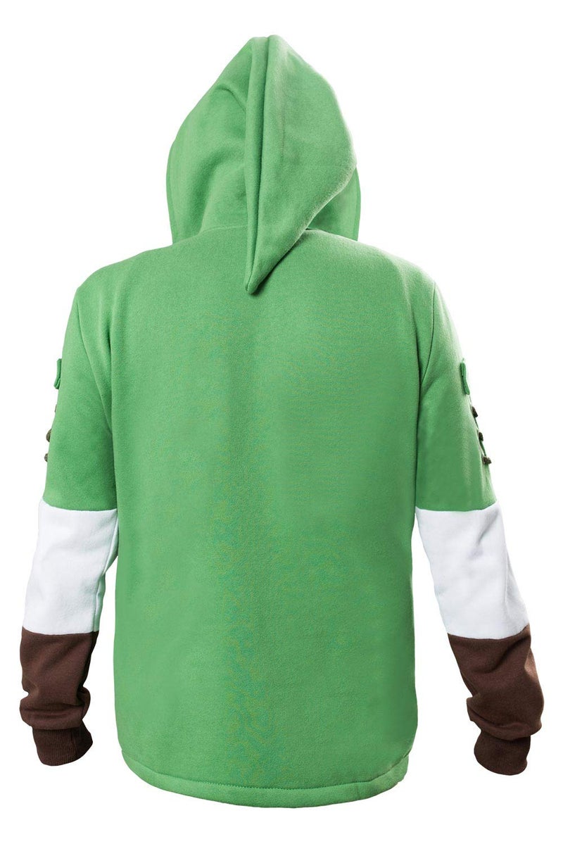 Ya-cos Adult Cosplay Hoodie Hooded Coat Zipper Jacket Green Sweatshirt Costume Outfit - Image 3