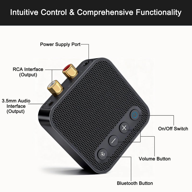 ELEVENKR Bluetooth 6.0 Receiver for Home Stereo - Bluetooth Audio Adapter for Old Stereo/Wired Speakers/Music Streaming Sound System with RCA/AUX Long Range Low Latency and HD Audio - Image 2