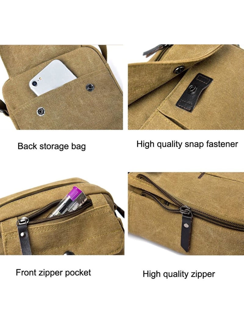 SYOSI Canvas Messenger Bag for Men– Casual Shoulder Bag with Multi-Pockets, Versatile Chest Travel Carry Bag for Men and Women, Ideal for Everyday Use, Outdoor Activities, Commuting, and Travel - Image 5