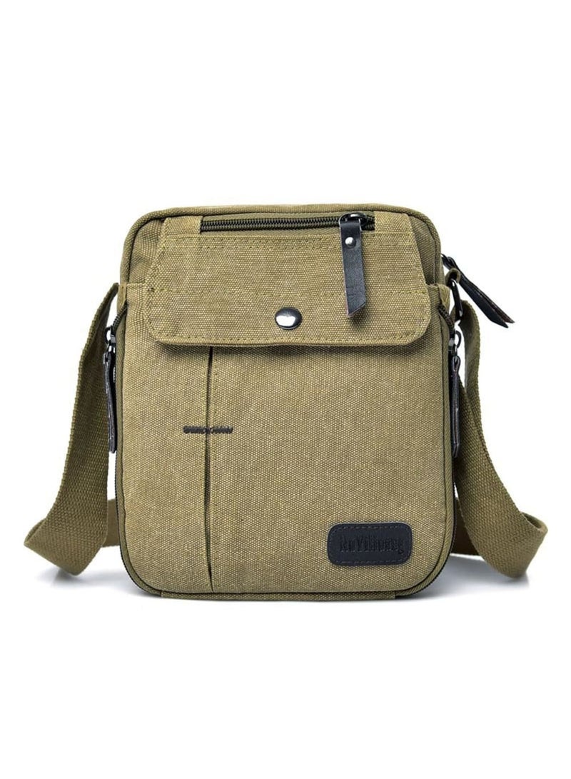 SYOSI Canvas Messenger Bag for Men– Casual Shoulder Bag with Multi-Pockets, Versatile Chest Travel Carry Bag for Men and Women, Ideal for Everyday Use, Outdoor Activities, Commuting, and Travel - Image 1