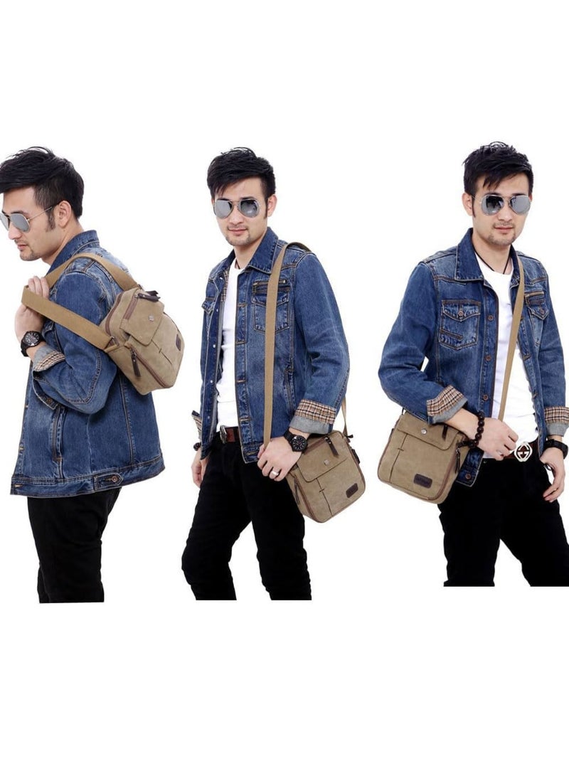 SYOSI Canvas Messenger Bag for Men– Casual Shoulder Bag with Multi-Pockets, Versatile Chest Travel Carry Bag for Men and Women, Ideal for Everyday Use, Outdoor Activities, Commuting, and Travel - Image 3