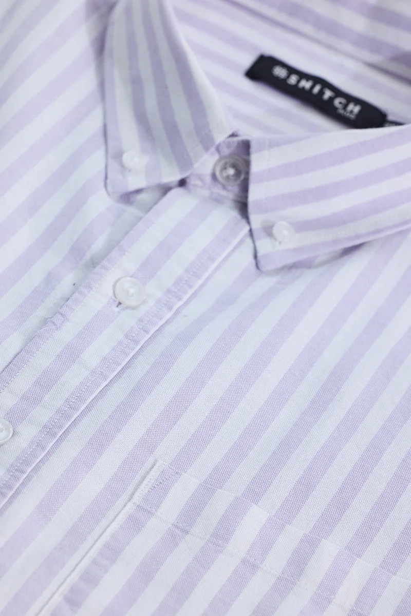 SNITCH Fortunato Lavender Stripes Plus Size Shirt