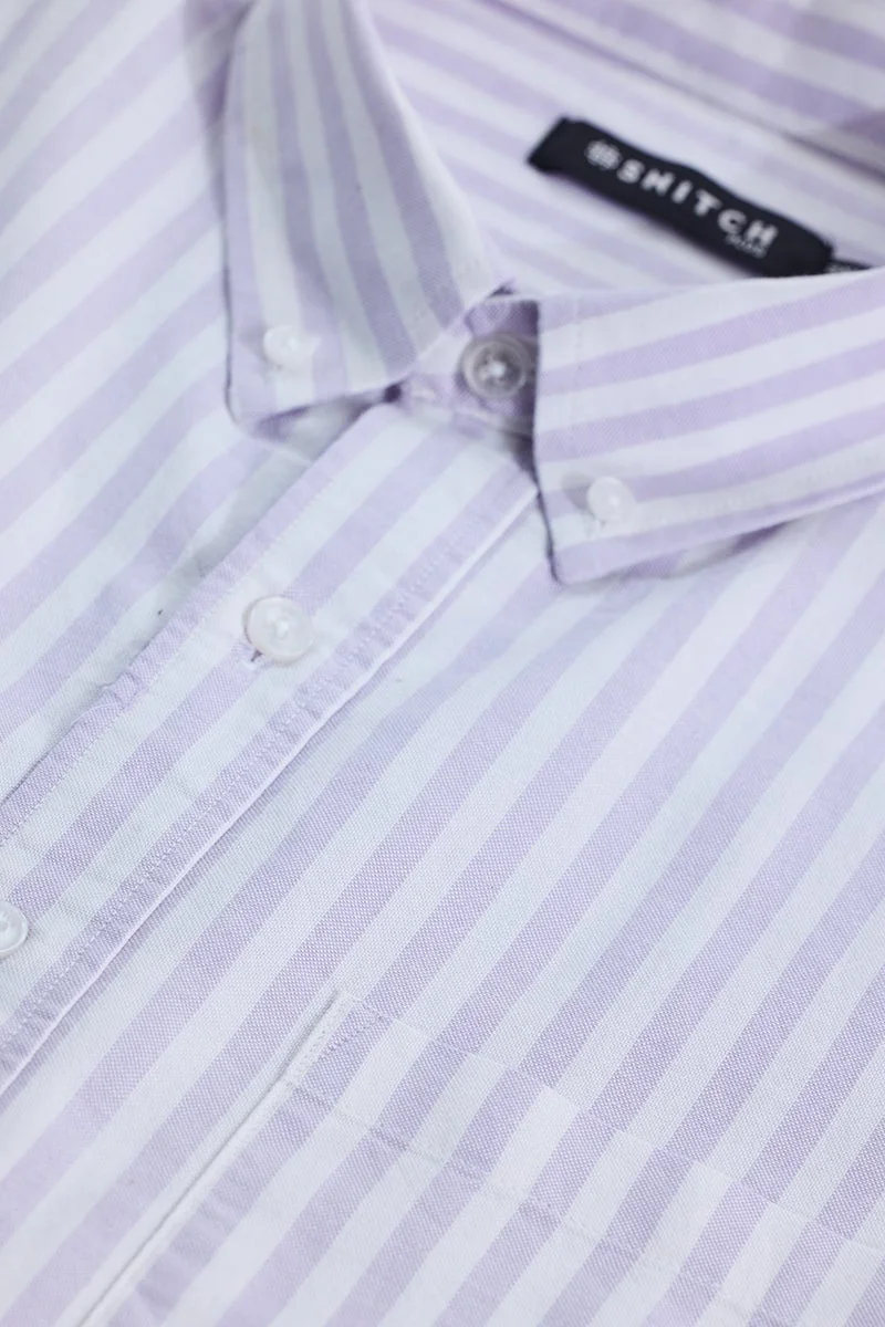 SNITCH Fortunato Lavender Stripes Plus Size Shirt