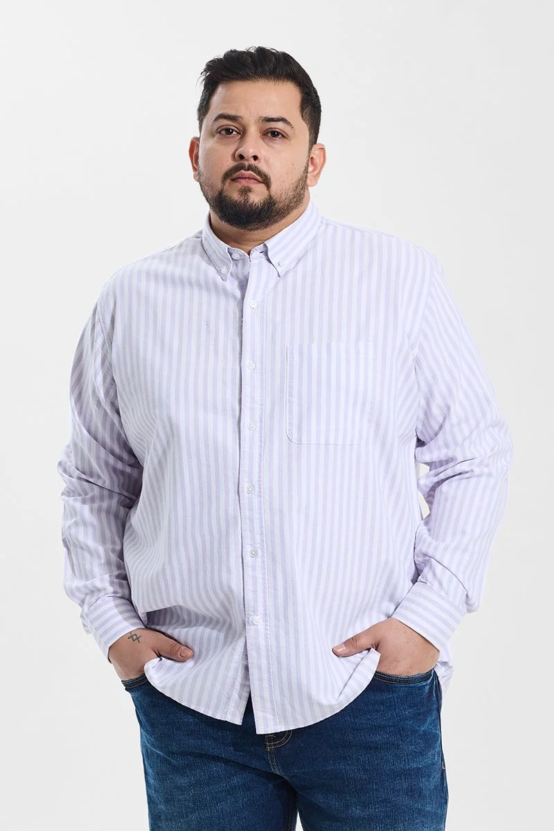 سنيتش قميص فورتوناتو مقلم باللافندر مقاس كبير