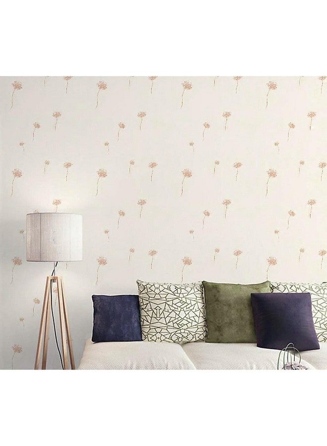 التعارف ورق جدران ذاتي اللصق باللون البيج الهندباء، ملصقات فينيل مقاومة للماء، ورق حائط من مادة PVC (45 سم × 304 سم) - Image 4