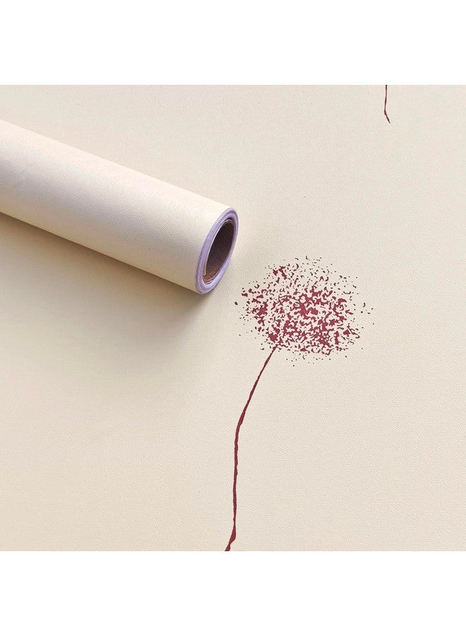 التعارف ورق جدران ذاتي اللصق باللون البيج الهندباء، ملصقات فينيل مقاومة للماء، ورق حائط من مادة PVC (45 سم × 304 سم) - Image 1