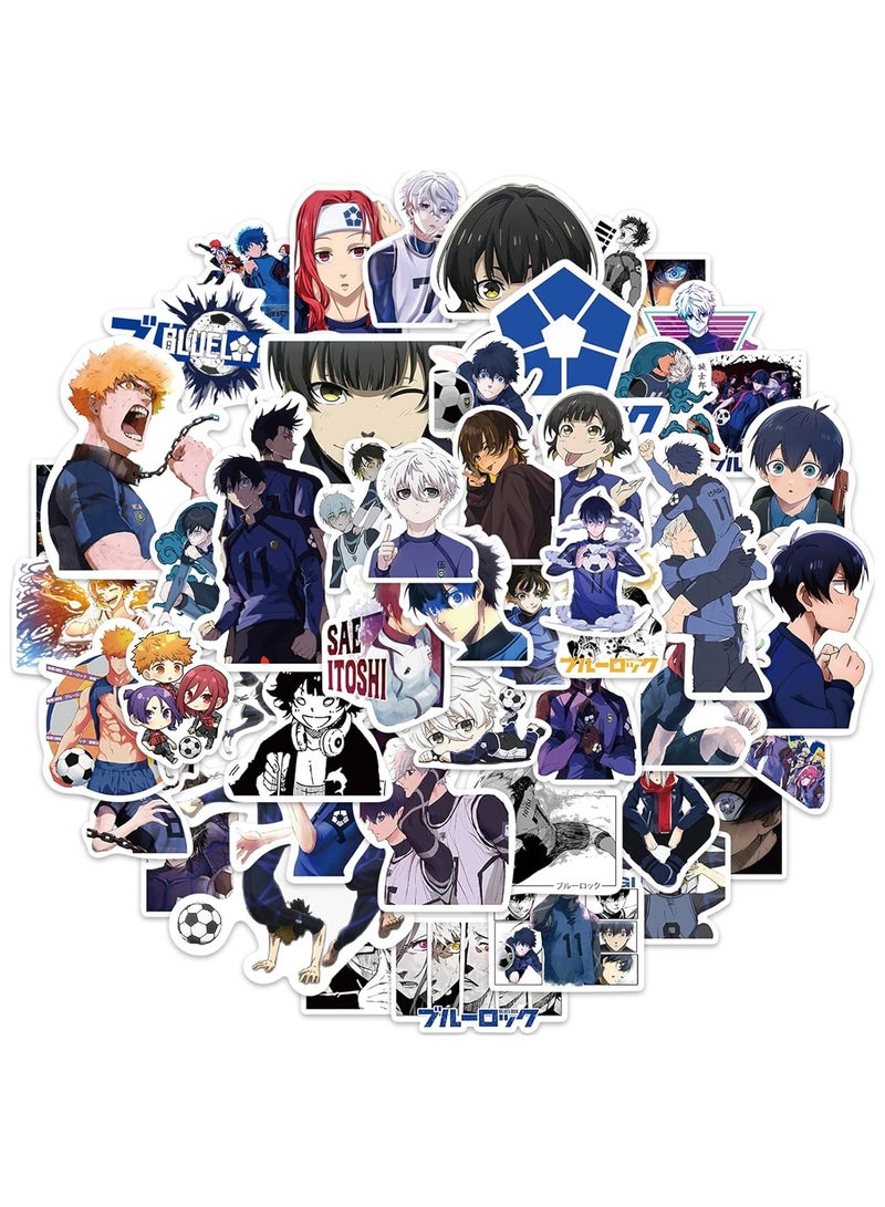 YIM-VIBEHAUS 50PCS Japanese Cartoon BLUE LOCK Anime Stickers Laptop Computer Bedroom Wardrobe Polyvinyl Waterproof Laptops Phone Pencil Case Water Bottle Notebooks Skateboards Luggage Cars Bumpers Bikes Motorcycle - Image 1