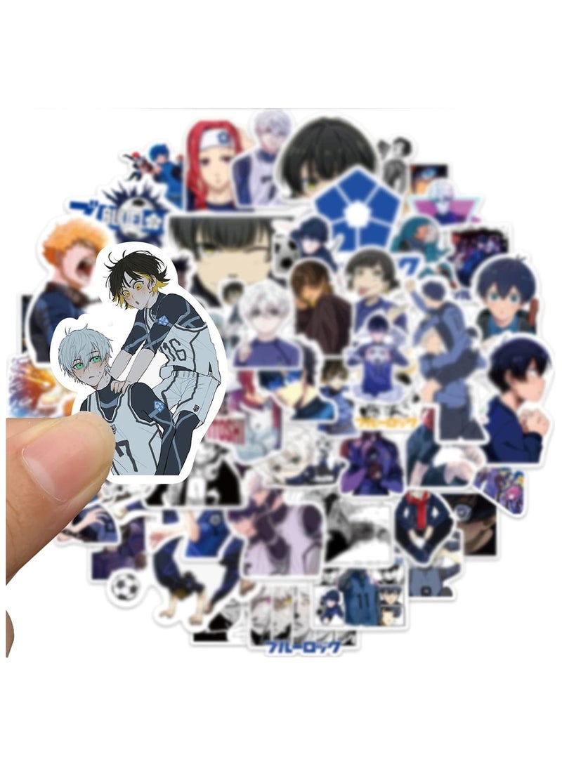 YIM-VIBEHAUS 50PCS Japanese Cartoon BLUE LOCK Anime Stickers Laptop Computer Bedroom Wardrobe Polyvinyl Waterproof Laptops Phone Pencil Case Water Bottle Notebooks Skateboards Luggage Cars Bumpers Bikes Motorcycle - Image 2