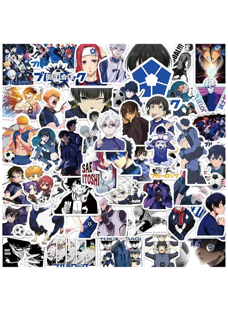 YIM-VIBEHAUS 50PCS Japanese Cartoon BLUE LOCK Anime Stickers Laptop Computer Bedroom Wardrobe Polyvinyl Waterproof Laptops Phone Pencil Case Water Bottle Notebooks Skateboards Luggage Cars Bumpers Bikes Motorcycle - Image 3