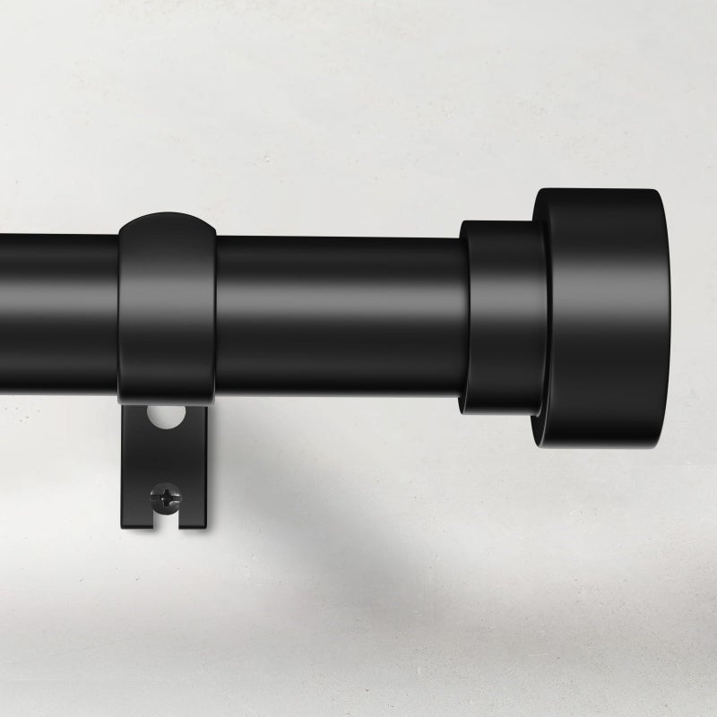 Time Forest Black Curtain Rods for Windows 32 to 120 Inch 2610 Feet 1 Inch Diameter Adjustable Heavy Duty Curtain Rod Modern Style Indoor Outdoor Long Window Drapery Rods with End Caps