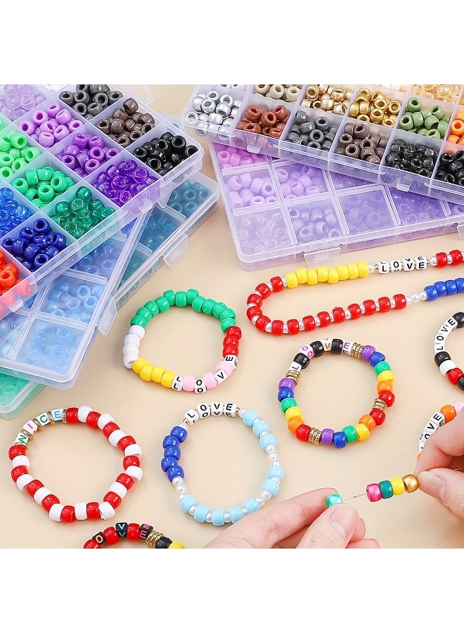 Capstro 3960 PCS Pony Beads Bracelet Making Kit – Includes 2400 Colorful Acrylic Beads (48 Colors), 1560 Letter Charms & Elastic Rolls | DIY Name Bracelet & Jewelry Craft Set for Kids, Teens & Adults - Image 5