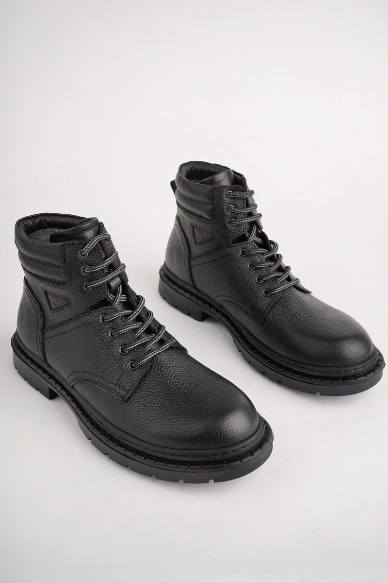 muggo Stephan Lace-Up Genuine Leather Non-Slip Sole Men's Boots  - Image 2