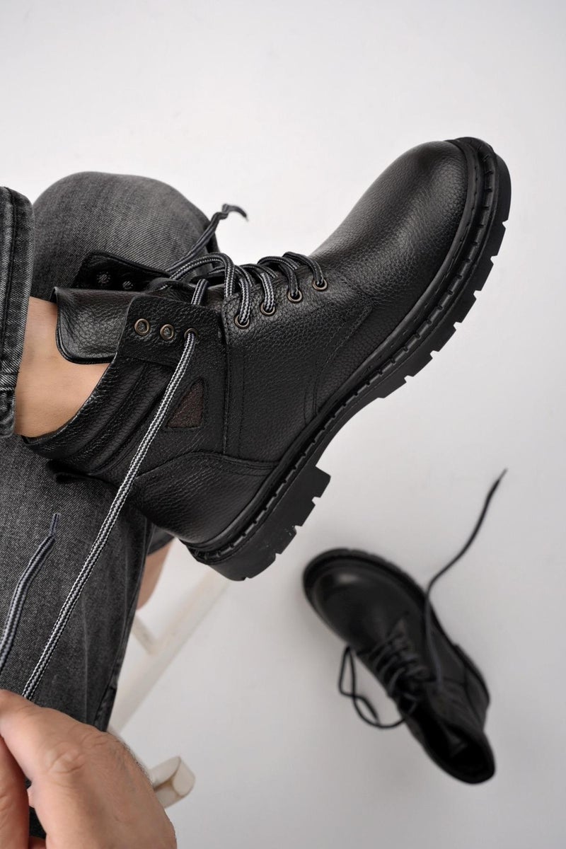 muggo Stephan Lace-Up Genuine Leather Non-Slip Sole Men's Boots  - Image 5