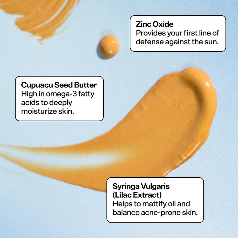 Bubble Daily Mineral Sunscreen Broad Spectrum SPF 40 - Tinted Sunscreen for Face with Zinc Oxide & Omega 3 Fatty Acids - Hydrating & Blurring Formula Suitable for All Skin Types (50ml) - Image 4