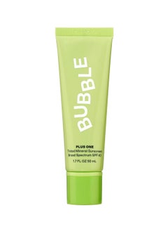 Bubble Bubble Skincare Plus One Daily Mineral Face Sunscreen Broad Spectrum SPF 40 - Tinted Sunscreen with Zinc Oxide & Omega 3 Fatty Acids - Hydrating & Blurring Tinted Sunscreen for All Skin Types (50ml)  - Image 1