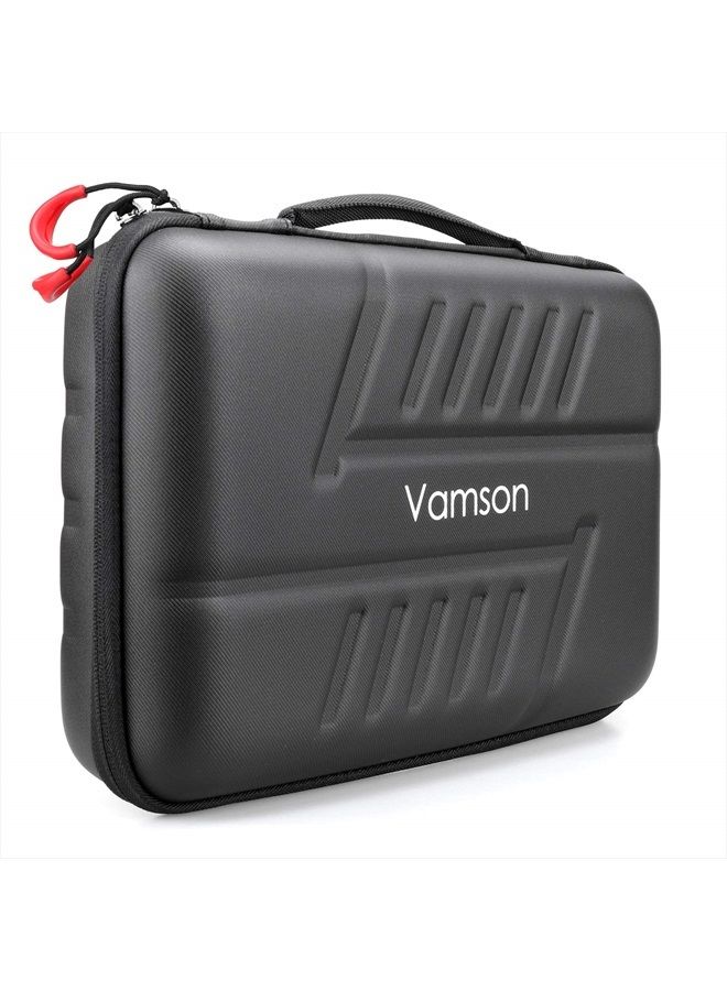 Vamson حقيبة حمل كبيرة لكاميرات GoPro Hero 11 10 9 8 7 6 5 4 3 / DJI Osmo Action / AKASO / APEMAN / Insta360 One X والإكسسوارات، حقيبة سفر واقية من PU صلبة DIY، VP808 - Image 1