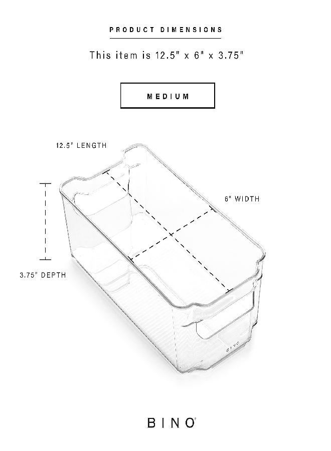 BINO BINO | Stackable Storage Bins, Medium - 4 Pack | The Stacker Collection | Clear Plastic Storage Bins | Organization and Storage Containers for Pantry & Fridge | Multi-Use Organizer Bins | BPA-Free - Image 3