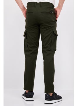 Threadbare Men Solid Stretchable Cargo Pants, Forest Green  - Image 2