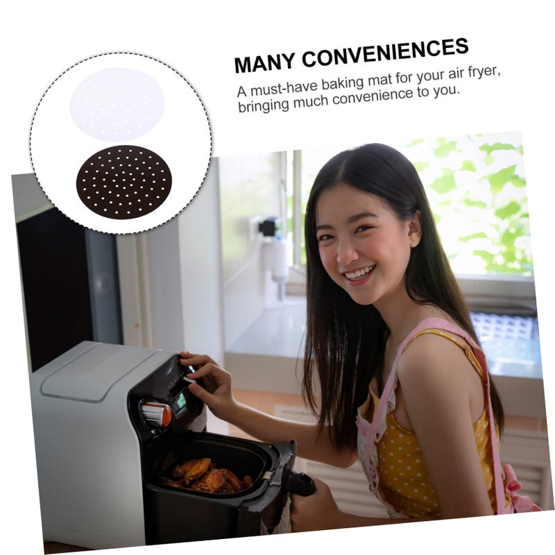 Reusable Perforated Silicone Baking Mats Steamer Liners For Air Fryer Food Safe Pads - Image 4