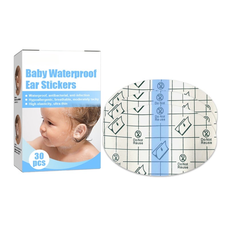 EELHOE 30PCS Baby Waterproof Ear Patches Baby Shower Disposable Ear Protections Cover for Swimming Water Sports - Image 1