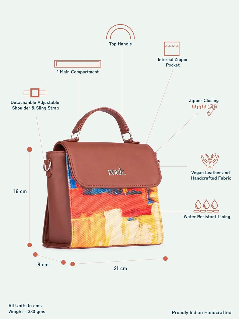 ZOUK Statement Sling Bag With Handle For Women's Girls Ladies - Image 4