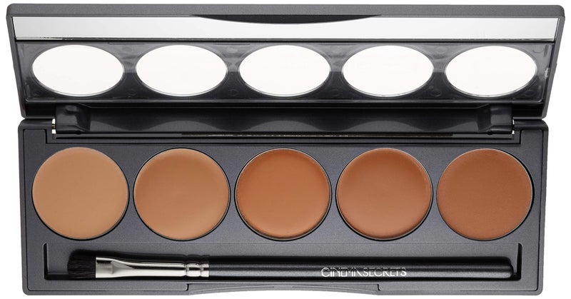 Cinema Secrets Ultimate Foundation 5-in1 Palette - Medium Peach-Beige Undertones,400 series, Buildable Coverage, Long-Wear Matte Finish, Paraben-Free, Color Correct, Contour & Highlight - Image 3