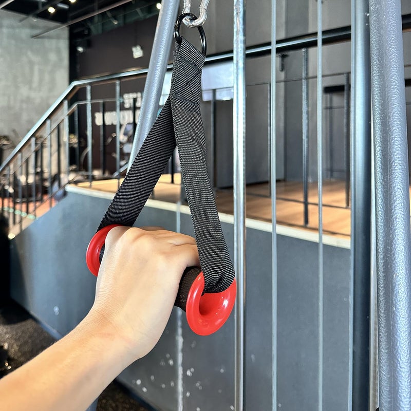 Auerllcy Exercise Handles for Resistance Bands & Cable Machines â€“ Heavy-Duty Non-Slip Padded Grips for Strength Training, Home Gym, and Rehabilitation (Red) - Image 5