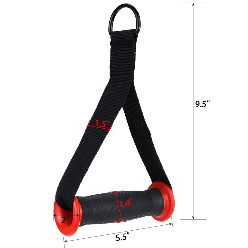 Auerllcy Exercise Handles for Resistance Bands & Cable Machines â€“ Heavy-Duty Non-Slip Padded Grips for Strength Training, Home Gym, and Rehabilitation (Red) - Image 4