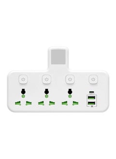 Generic Universal Multi Plug Extension Socket Adapter with 1 TYPE-C, 2 USB, 3 Way Wall Charger Electrical Power Extender Outlet Charging Station  - Image 2
