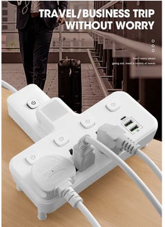 Generic Universal Multi Plug Extension Socket Adapter with 1 TYPE-C, 2 USB, 3 Way Wall Charger Electrical Power Extender Outlet Charging Station  - Image 5
