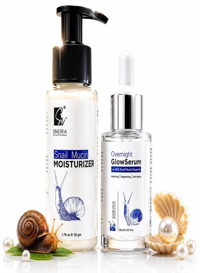 SNEIRA® Snail Combo 80ml, 96% Snail Mucin Glow Serum & Moisturizer|Helps Reduce Pimples with For Oily and Acne Prone Skin |Perfect Skin Renewal and Youth Boost - Image 1