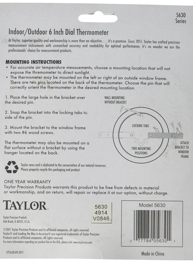 Taylor Precision 5630 6" Dial Thermometer - Image 2